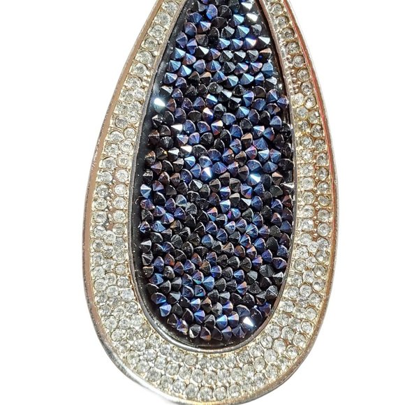 NWT,  Silver and‎ Dark Blue Tear Drop Necklace - Picture 6 of 6